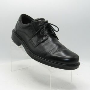 Ecco Size 11 M/EU 44 Black Leather Oxfords C3A B32
